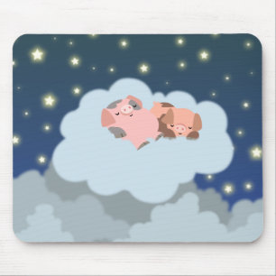 眠るコブタの漫画のmousepad マウスパッド