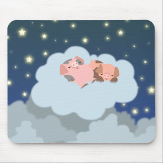 眠るコブタの漫画のmousepad マウスパッド