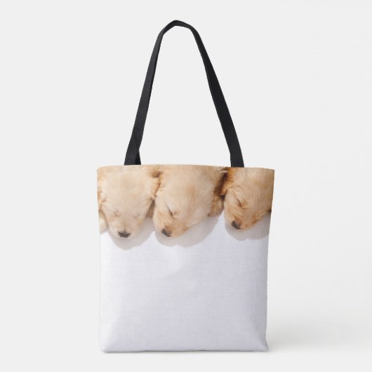 眠るゴールデン·レトリバーの子犬の系統 トートバッグ (裏面)