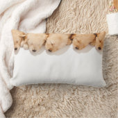 眠るゴールデン·レトリバーの子犬の系統 ランバークッション (ブランケット)