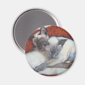 眠るシャム猫アート マグネット (正面/裏面)