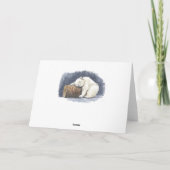 眠るシロクマ、水彩画 カード (裏面)