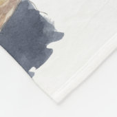 眠るシロクマ、水彩画 フリースブランケット (角)