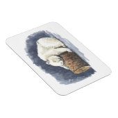 眠るシロクマ、水彩画 マグネット (右側)