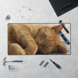 眠るジンジャーキャット デスクマット