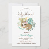 眠るスパッピンクの赤ストライプのちゃんシャワー 招待状 (正面)