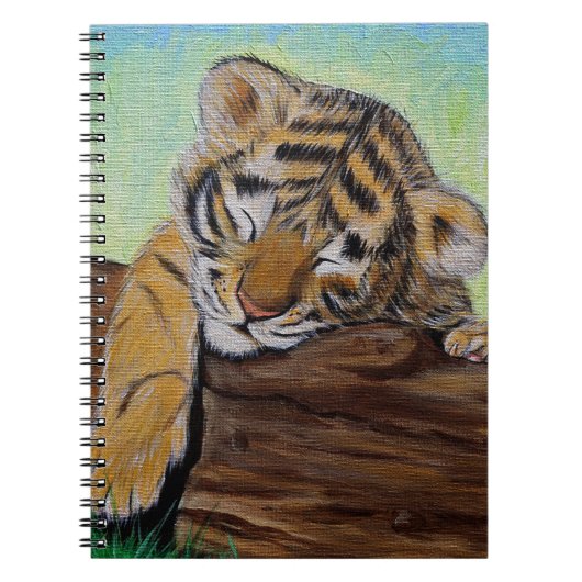 眠るタイガー絵画クブ ノートブック (正面)