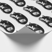 眠るタキシード猫の柄のラッピング紙 ラッピングペーパー (角)