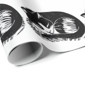 眠るタキシード猫の柄のラッピング紙 ラッピングペーパー (ロールコーナー)