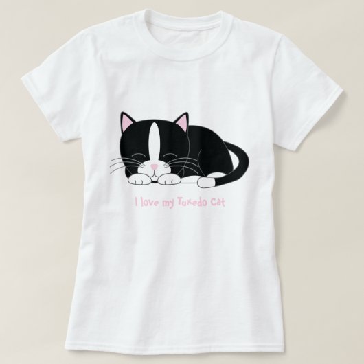 眠るタキシード猫 Tシャツ (デザイン正面)