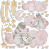 眠るタヌーンチャイルドズベッドルームウォールセット シール (正面)