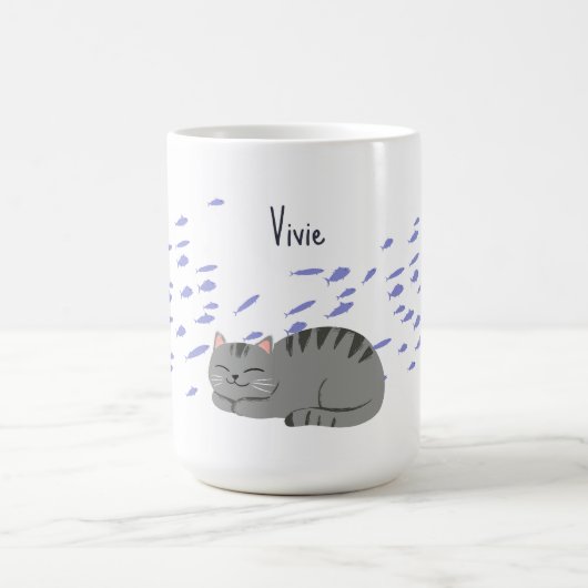 眠るタビー猫 コーヒーマグカップ (中央)