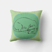 眠るダシュント犬 クッション (裏面)