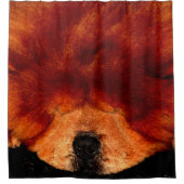 眠るチャウチャウスクンモン シャワーカーテン (正面)