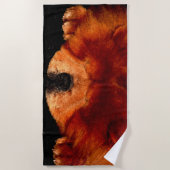 眠るチャウチャウバクnm ビーチタオル (正面)