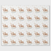 眠るテディベアかわいい ラッピングペーパー (フラット)