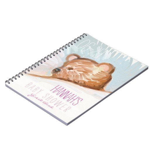 眠るテディベアベビーシャワーゲストブック2 ノートブック (左側)