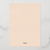 眠るテディベア月のベビーシャワー金ゴールド 箔招待状 (裏面)