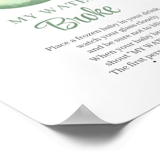 眠るテディベア月の上に私の水が壊れた ポスター (角)