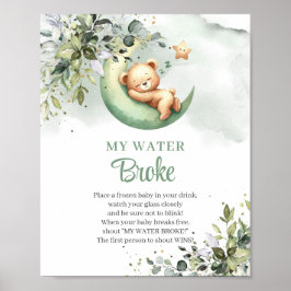 眠るテディベア月の上に私の水が壊れた ポスター