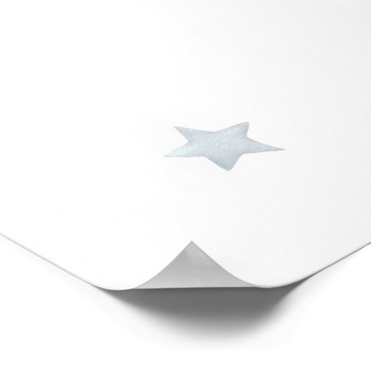 眠るテディベア男の赤ちゃんシャワーウェルカムサイン ポスター (角)