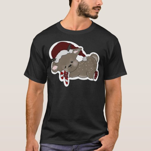 眠るトナカイ Tシャツ (正面)