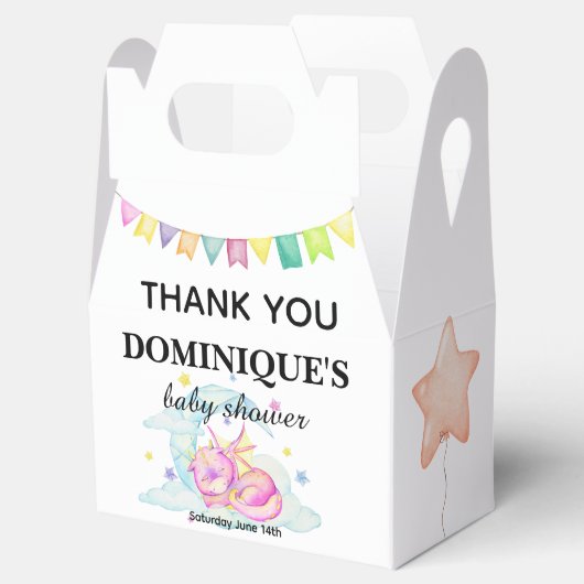 眠るドラゴンの夢 – 赤ちゃんシャワーお願いボックス フェイバーボックス (オープン)