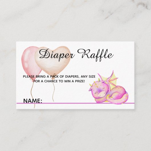 眠るドラゴンの夢 – 赤ちゃんシャワー囲い エンクロージャーカード (正面)