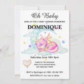 眠るドラゴンドリームベビーシャワー招待状 招待状 (正面)