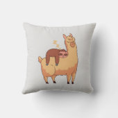 眠るナマケモノがラマに乗る クッション (裏面)