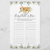 眠るナマケモノ赤ちゃんシャワーABCのレースゲーム (正面)