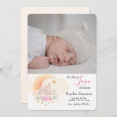 眠るバニー写真誕生のお知らせ 案内状 (正面/裏面)