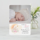 眠るバニー写真誕生のお知らせ 案内状 (スタンド正面)