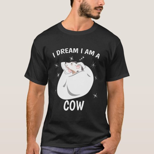 眠るパジャマトップス 私は牛だ夢見てる Tシャツ (正面)