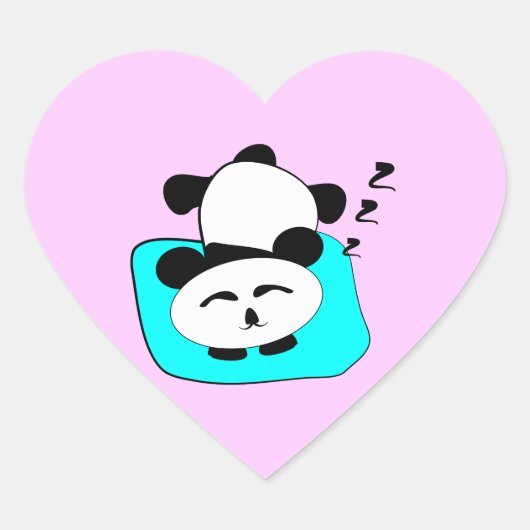 眠るパンダ ハートシール (正面)