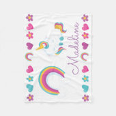 眠るパーソナライズされたベビーユニコーン フリースブランケット (正面)