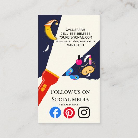 眠るパーティーティーピーが夜の夜の夜の夜の月を雇う 名刺 (裏面)