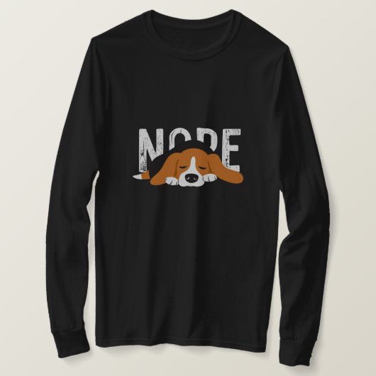 眠るビーグル'Nope'グラフィック Tシャツ (デザイン正面)