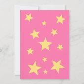 眠るピンクの女の子テディベア月の赤ちゃんシャワー 招待状 (裏面)