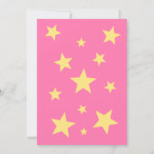 眠るピンクの女の子テディベア雲の赤ちゃんシャワー 招待状 (裏面)