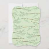 眠るフクロウのベビーシャワー ウッドランドの鳥 招待状 (裏面)