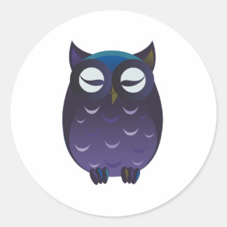 眠るフクロウ ラウンドシール