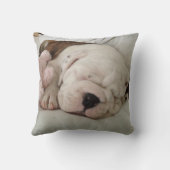 眠るブルドッグパピー装飾用クッション クッション (裏面)