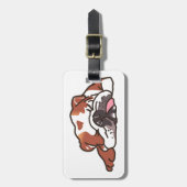 眠るブルドッグ ラゲッジタグ (正面縦)