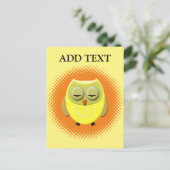 眠るベイビーオウル カートゥーン ポストカード (スタンド正面)