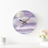 眠るホッキョクグマファンタジー野生動物スナッキークマ ラージ壁時計 (ホーム)