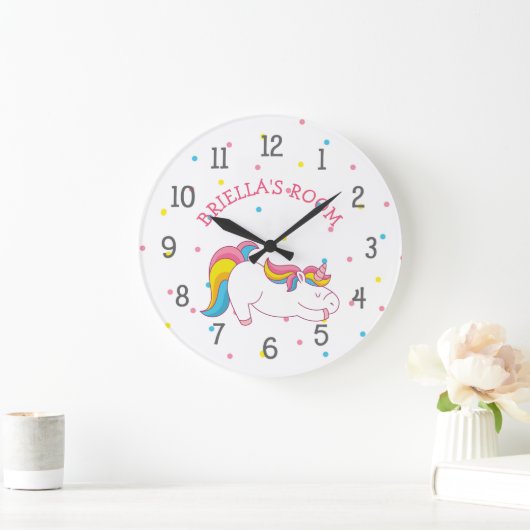 眠るユニコーンの寝室の時計の名前 ラージ壁時計 (ホーム)