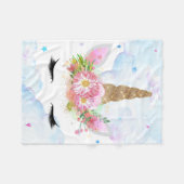 眠るユニコーン毛布 フリースブランケット (正面(横))