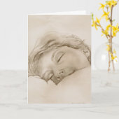 眠るユーモアのあるレディ誕生日カード カード (黄色い花)