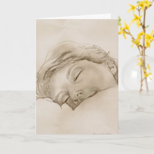 眠るユーモアのあるレディ誕生日カード カード (黄色い花)